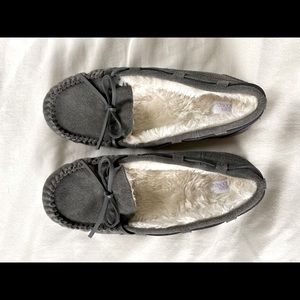 Stars Above Moccasin Slippers Grey